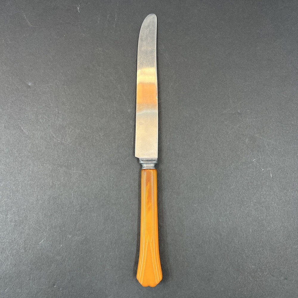 Vintage Valley Forge Butterscotch Bakelite Stainless Flatware Knife