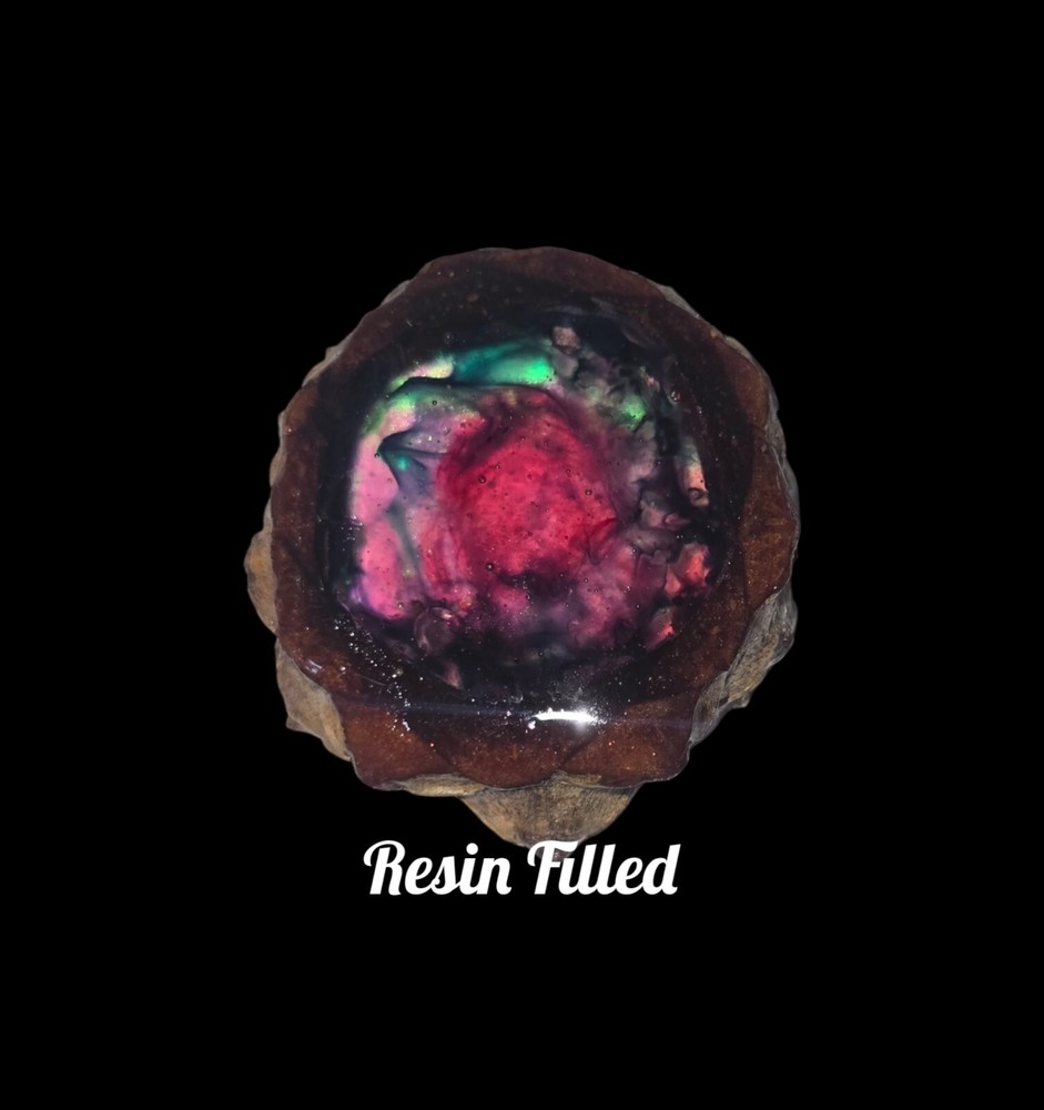 Unique Ans One Of A Kind Colorful Neon Resin Filled Slice Pendant