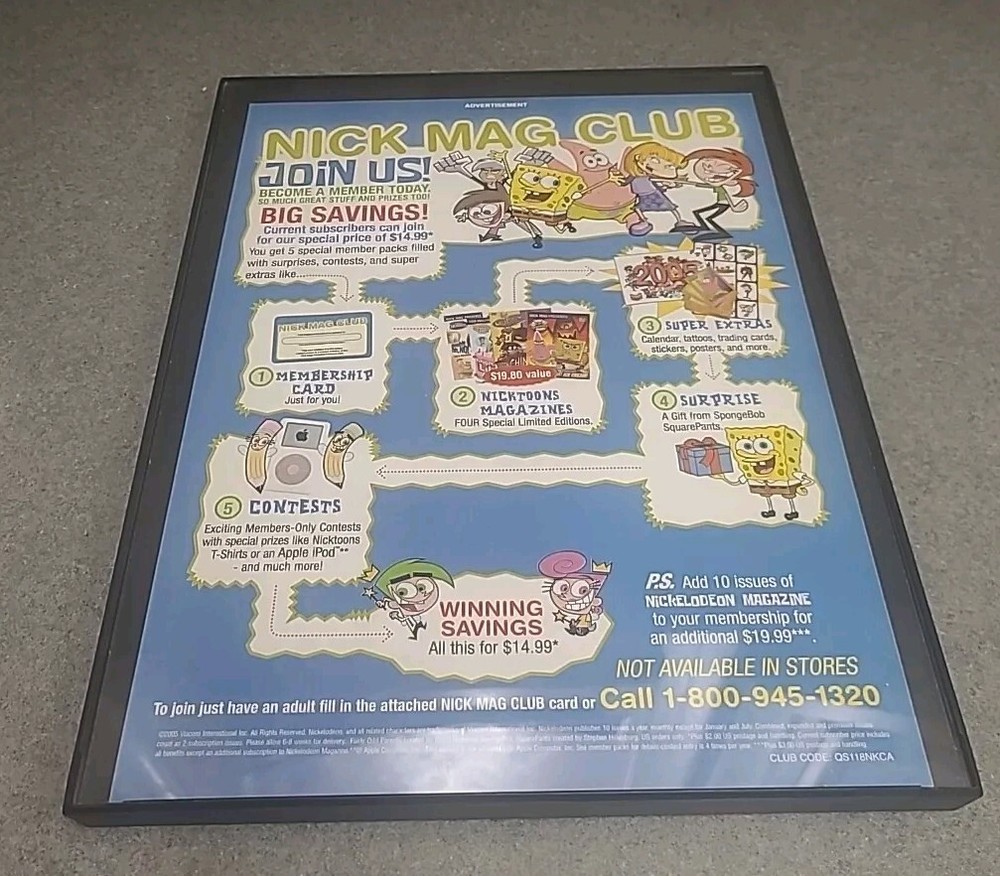 Nick Mag Club Nickelodeon Magazine Print Ad 2006 Framed 8.5x11-image