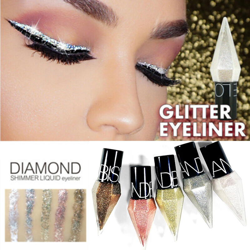 5Color Pearlescent Glitter Eyeliner Shimmer Liquid Diamond Eyeshadow Waterproof/