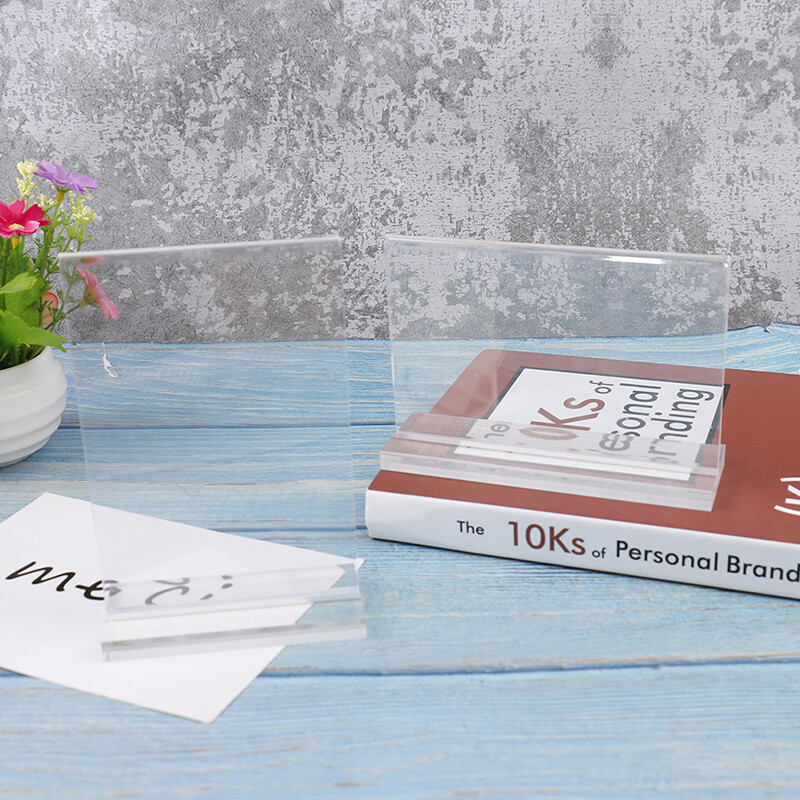 T shape Double Side Acrylic Sign Card Holder Display Stand Menu Paper Standa5