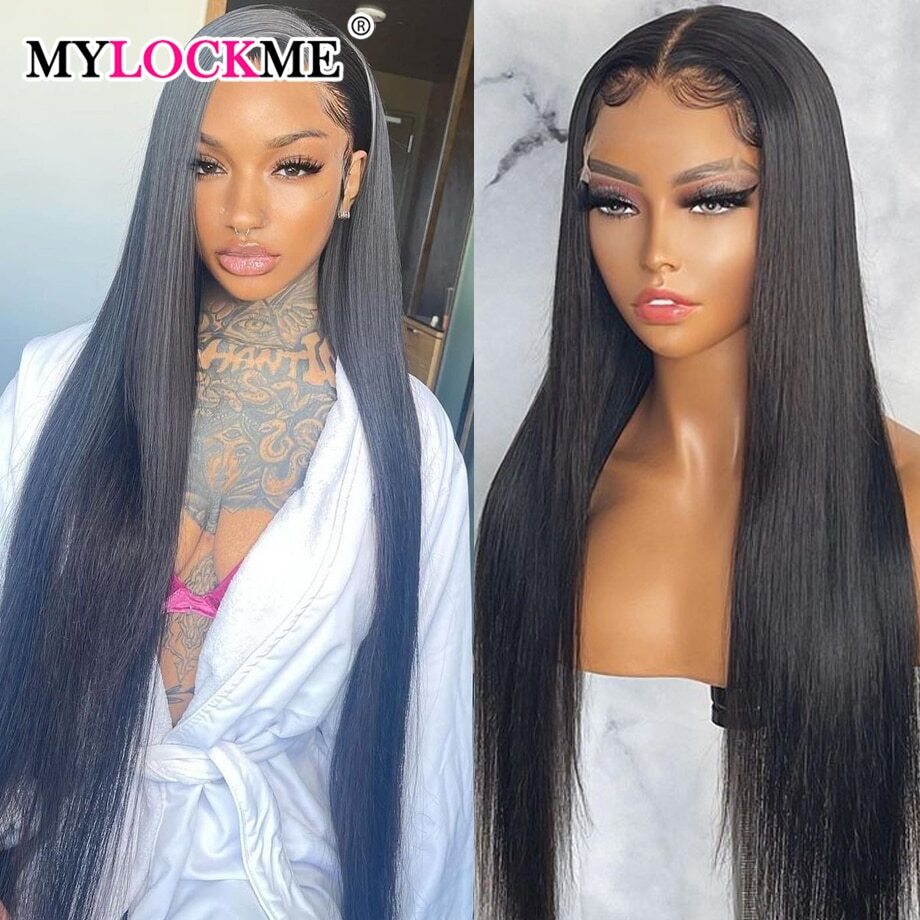 Straight Lace Front Human Hair Wig Pre Plucked Brazilian Glueless With Baby Hair