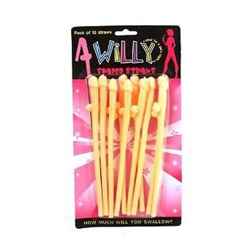 Novelty Hen Night Drinking Straws Willy Funny Gift Party Diabolical Pack of 10