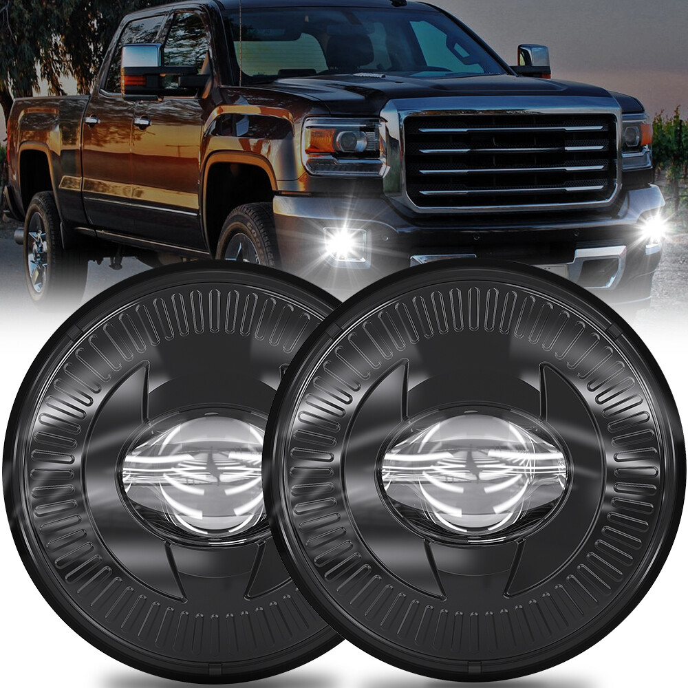 Pair Black Driving LED Fog Lights 5202 For 2007-2014 GMC Yukon / Yukon XL 1500