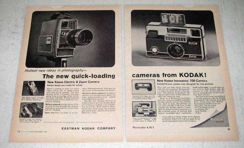 1963 Kodak Instamatic 700 Electric 8 Zoom Camera Vintage Ad