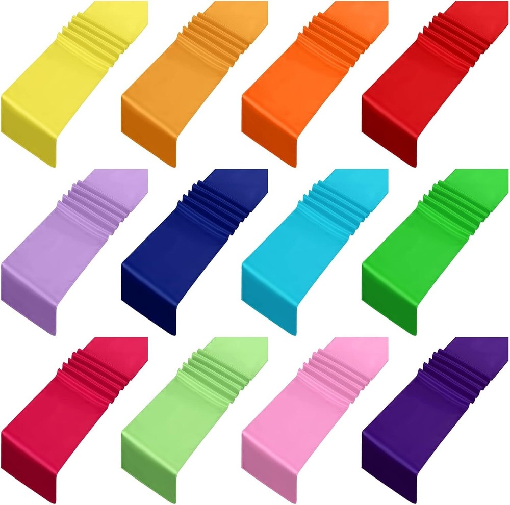 Luxurious 12 x 108 Inch Polyester Satin Table Runners - Perfect for Celebrations