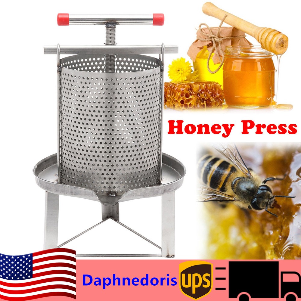 Stainless Steel Manual Honey Press Machine Mesh Honey Extractor Beekeeping new
