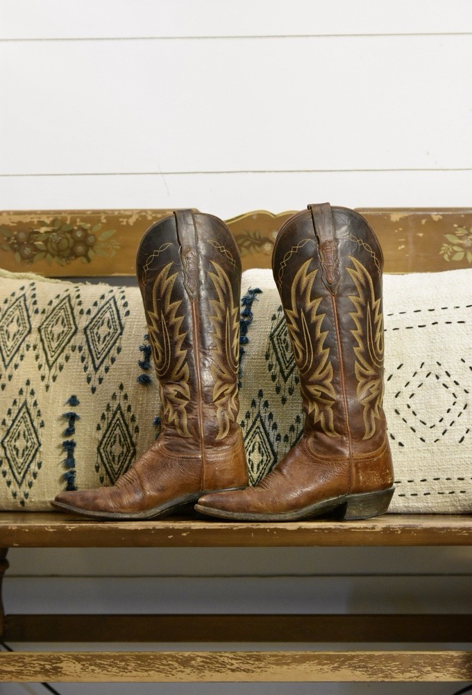 1883 Lucchese Womens 7.5 B Smooth Ostrich Vintage Cowboy Boots