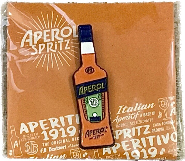 Aperol Spritz Bottle Enamel Lapel Pin Brand New In Package!