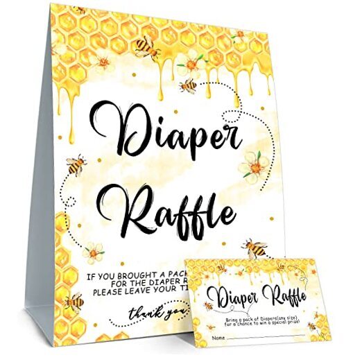 Juegos de Baby Shower de abejas, entradas para rifa de pañales para baby shower, rifa de pañales-image