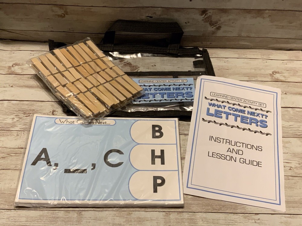 Learning Center Activity Set - What Comes Next Letters - Clothespin Cards