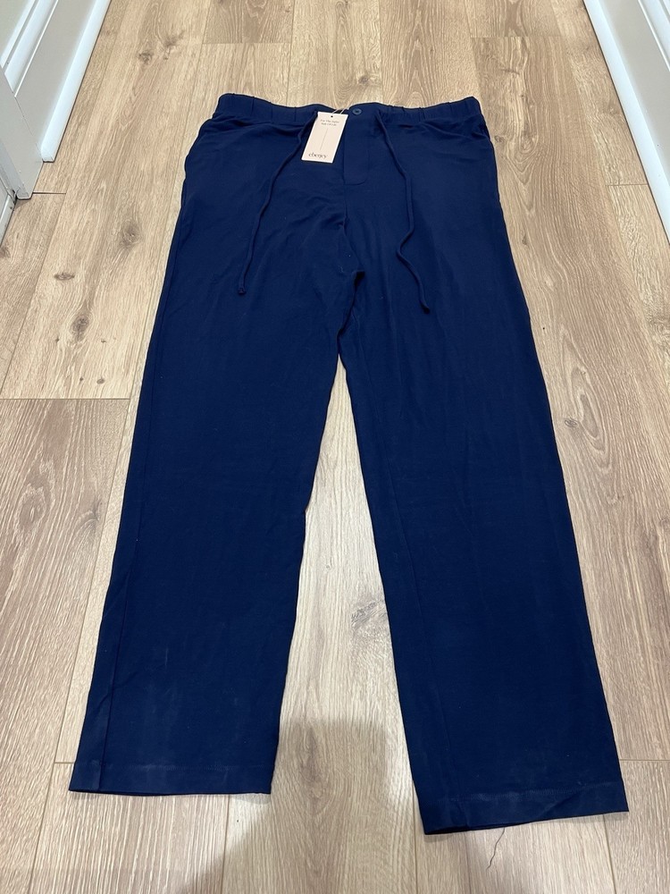 Eberjey William Tencel Modal Long Pajama Pants Men's L New Navy Blue PJ Bottoms