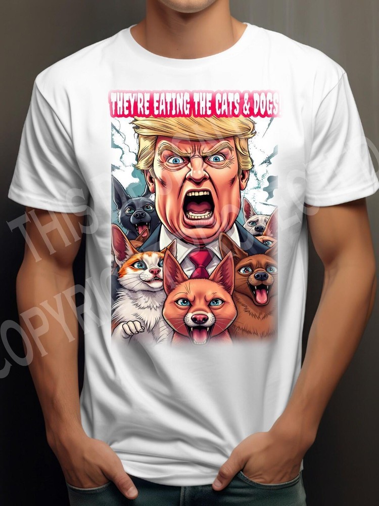 Donald Trump Funny T-Shirt Kamala Harris Cats   Dogs American Election President