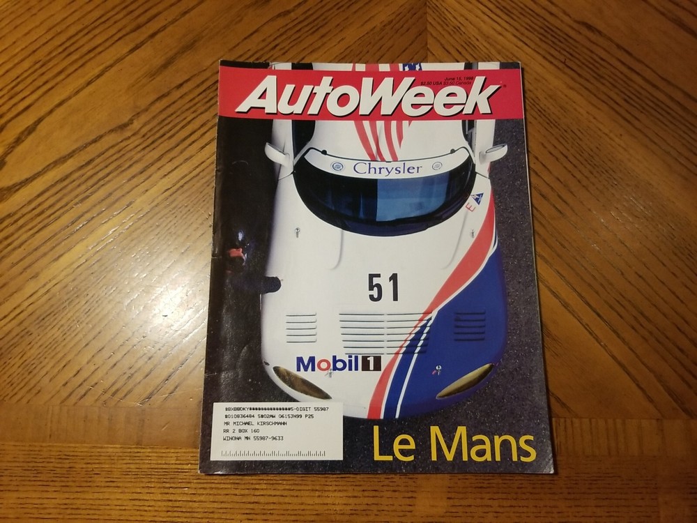 Autoweek Magazine JUNE 15 1998 LE MANS MERCEDES CLK320 CLK CABRIOLET NASCAR CART
