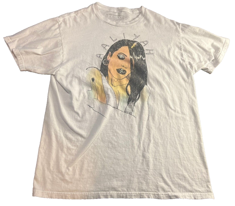 Aaliyah Brand Short Sleeve T Shirt Graphic Size Large Graphic Art Singer Sketch-image