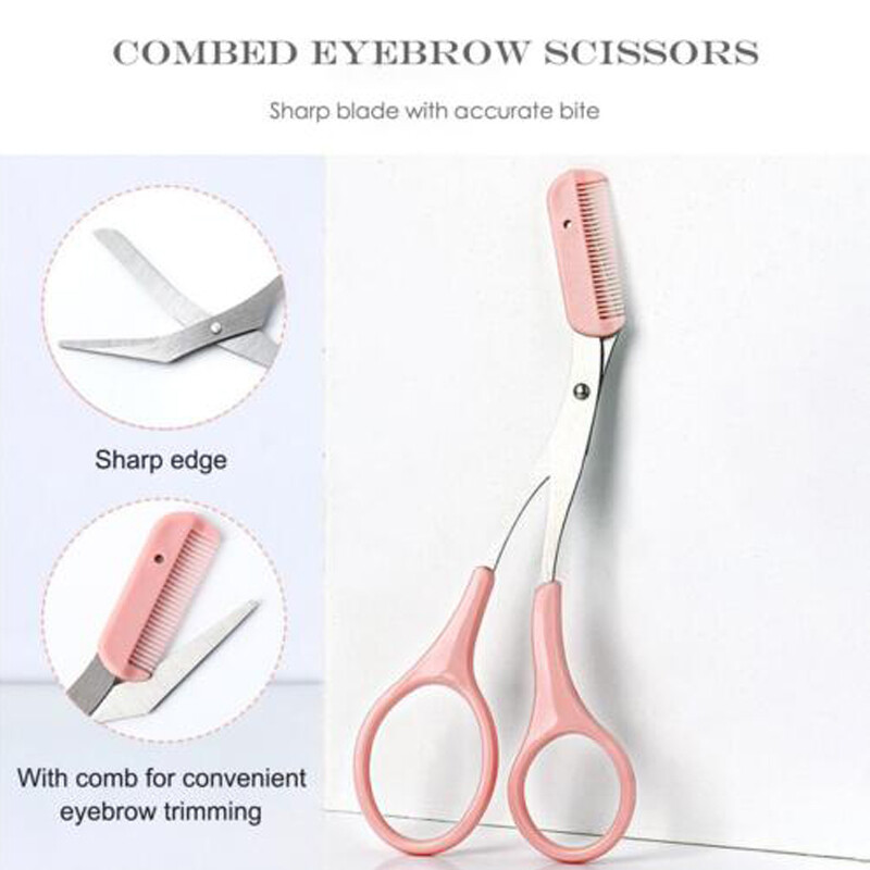 Eyebrow Trimmer Razor Set Comb Shaver Blade Remover Scissors Mascara Wands Lash