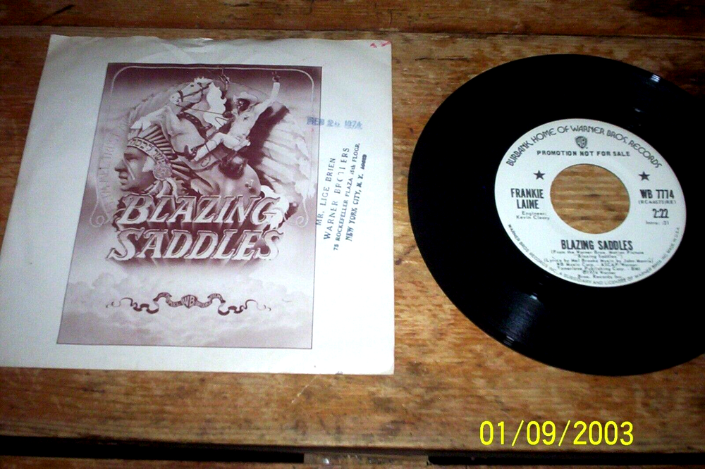 BLAZING SADDLES mel brooks ORIG 1974 PROMO 45 ( BLAZING SADDLES / SO TIRED ) NM-