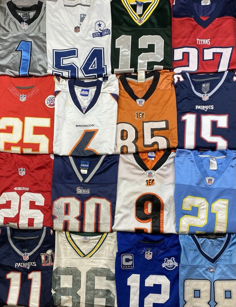 LOT Of 16 NFL Football Jerseys 90s 2000s Bundle Mixed Sizes Nike Reebok Adidas