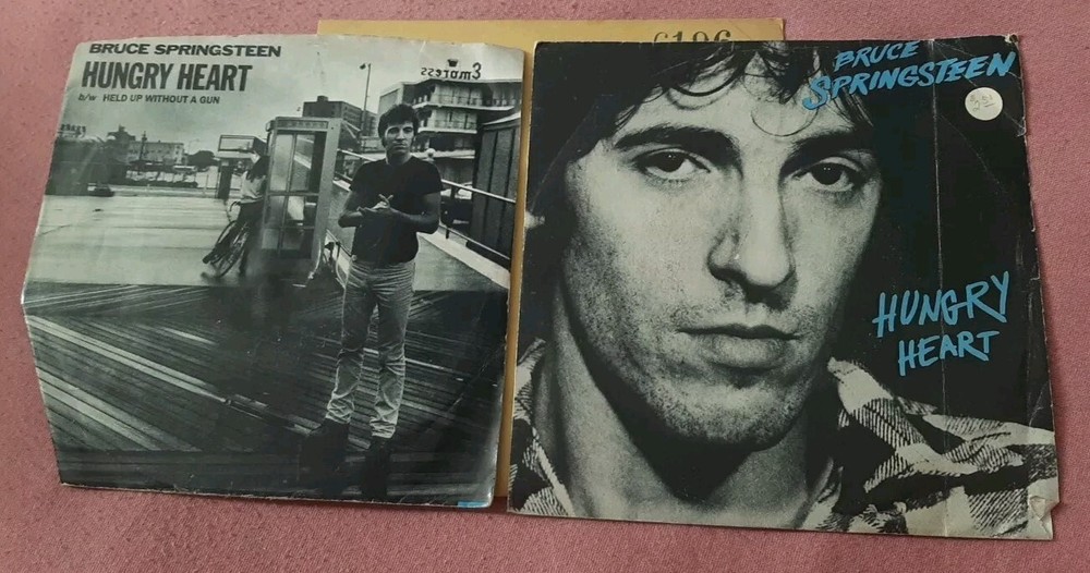 LOT of 2 Bruce Springsteen Hungry Heart / Held Up Without A Gun 45 Italy, US