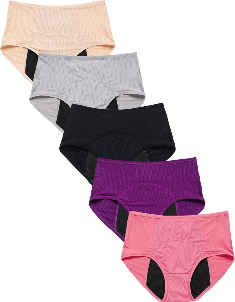 5Pack High Absorbency Incontinence Underwear for Women Washable Leakproof Pantie
