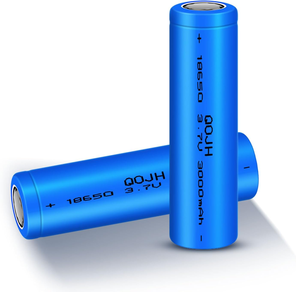 2 Pack 3.7 Volt 18650 Rechargeable Battery, 3000Mah Battery Flat Top Lithium Bat