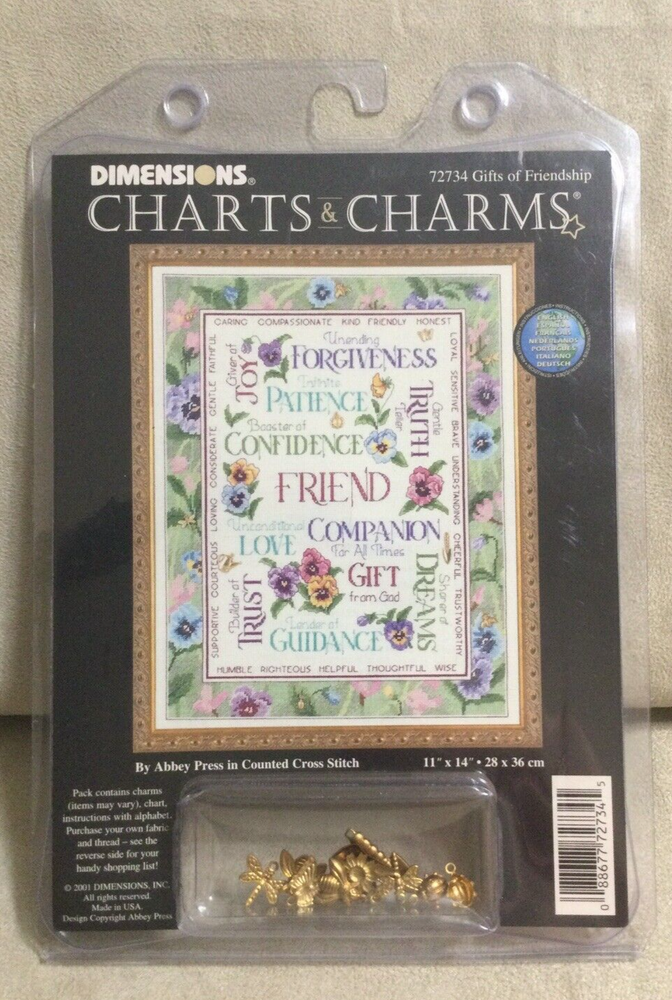 2001 Dimensions Chart & Charms #72734 Gifts of Friendship by Abbey Press-image