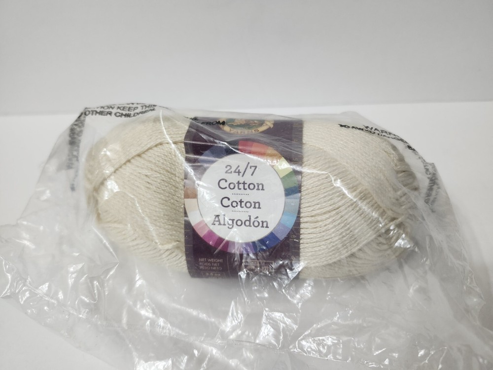Lion Brand 24/7 Cotton Yarn Color #98 Ecru