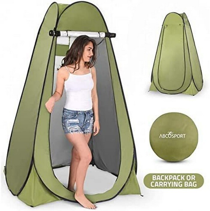 Abco Tech Foldable Pop Up Privacy Tent for Outdoor Use in Green-image