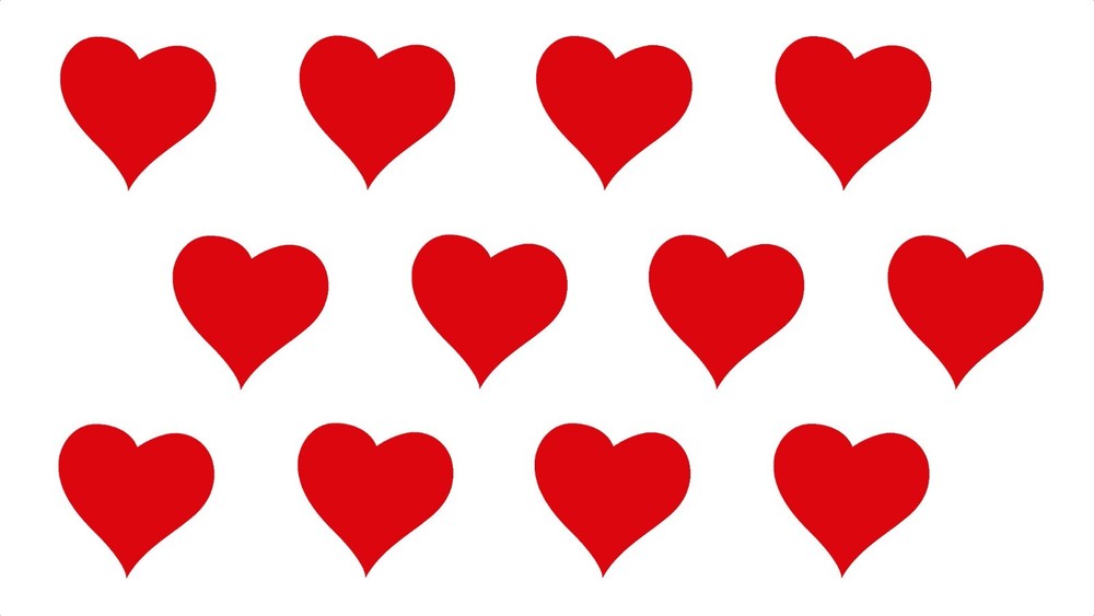 Set of 12 Valentine Heart Decals for Laptop Sticker Sheet