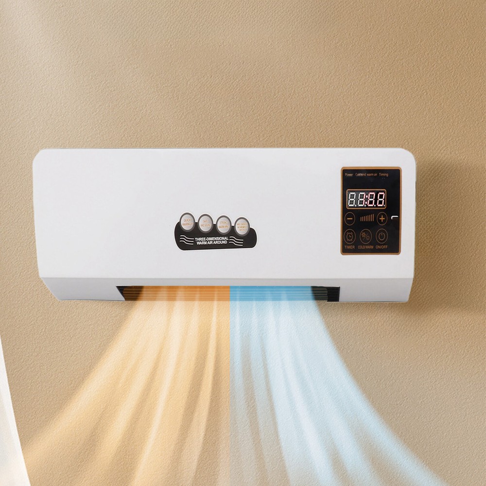 110V/220V Small Air Fan Heater Warm/Cold Portable Wall Mounted Air Fan for Home