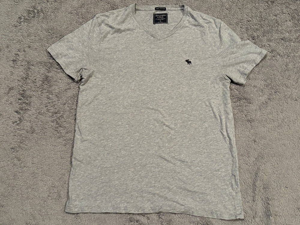 Abercrombie & Fitch Shirt Mens Medium Muscle Moose Logo Gray Preppy-image
