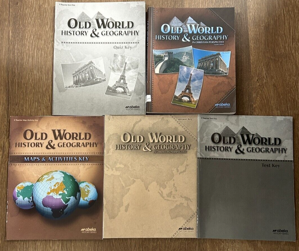 Abeka 5th grade  Old World History Text and 4 keys 4th Ed.-image