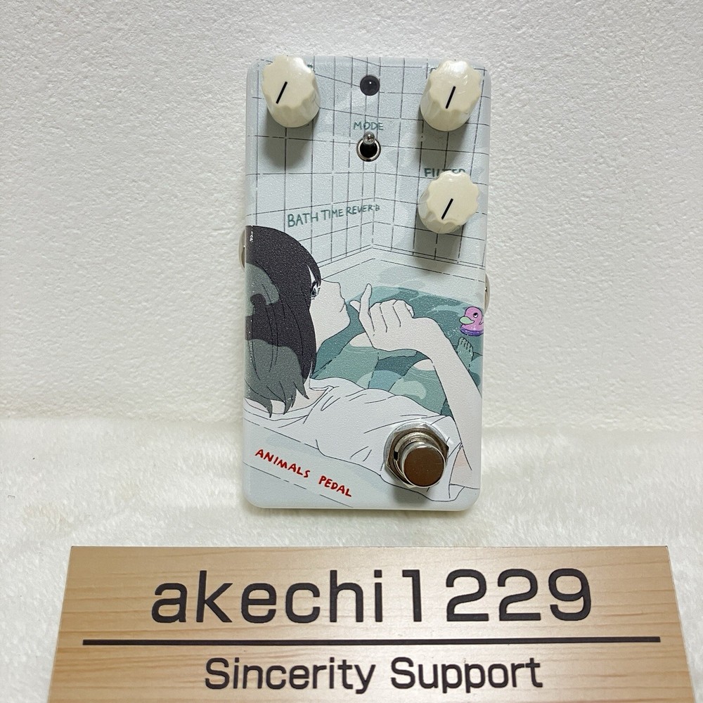 Animals Pedal Custom Illustrated 030 BATH TIME REVERB by /BATH TIME GIRL Tested