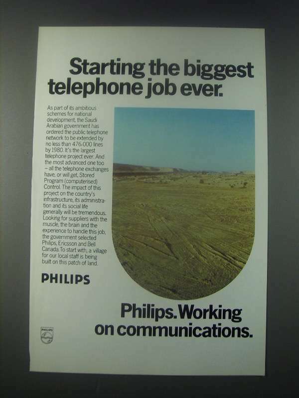 1978 Philips Electronics Ad - Starting the Biggest Telephone Job Ever