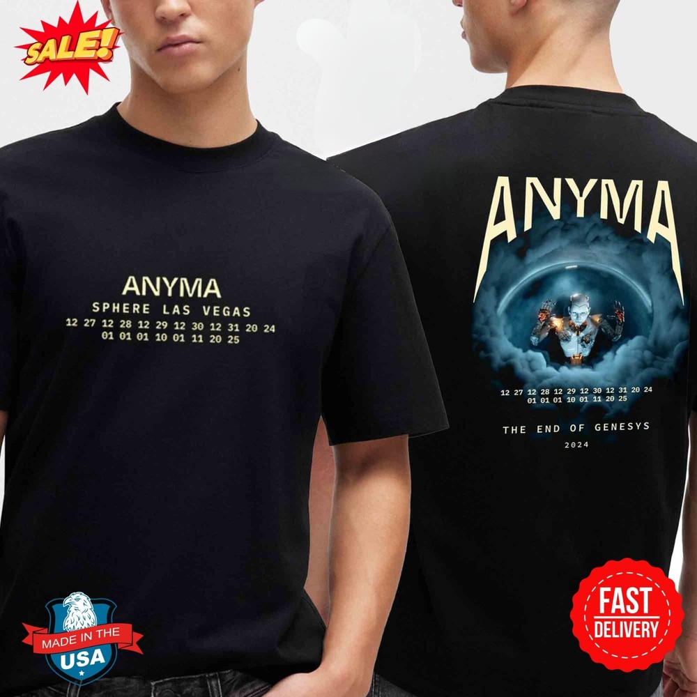 Anyma Sphere Las Vegas The End Of Genesys Eva Two Sided T Shirt S-5XL
