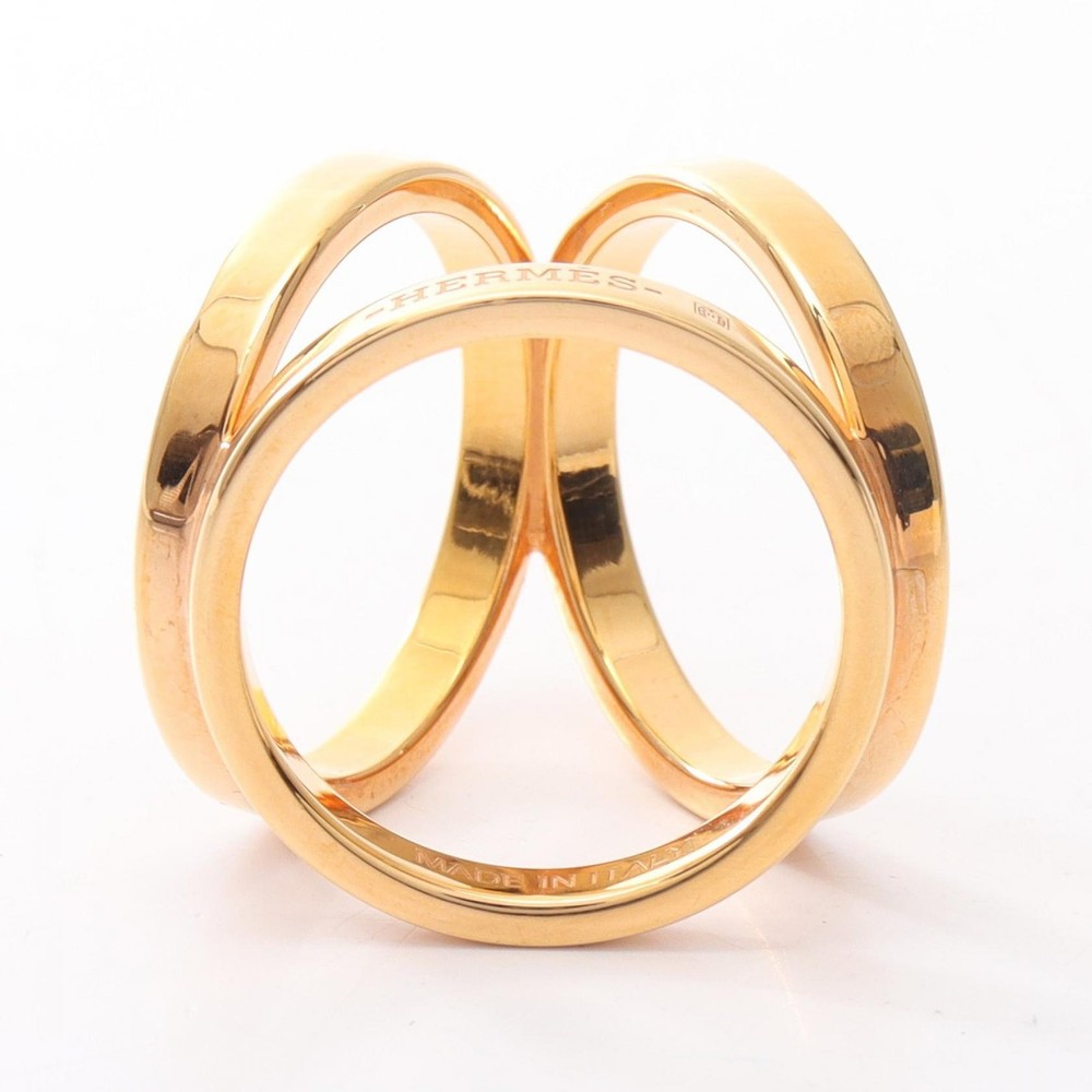 HERMES Scarf Ring 90 Trio Gold Plated Used Women