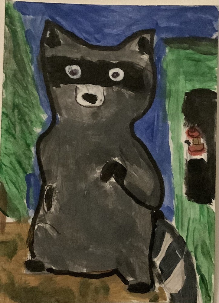 ACEO original Painting Raccoon 2.5x3.5”