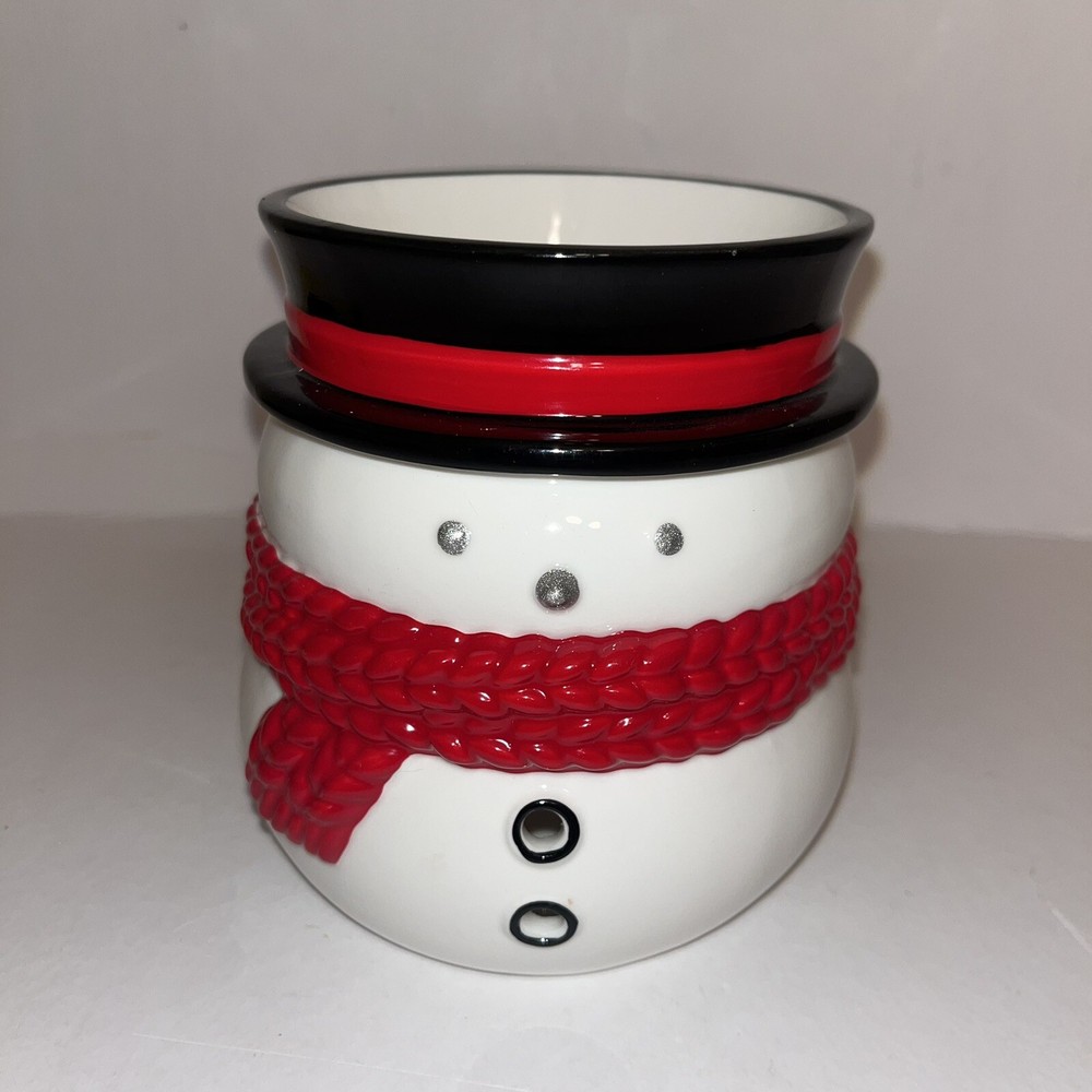 Yankee Candle Snowman Melt Tart Warmer Red White New No Tags
