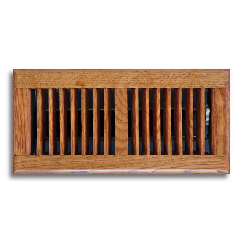 4-Inch by 10-Inch Oak Wood Floor Vent Diffuser  