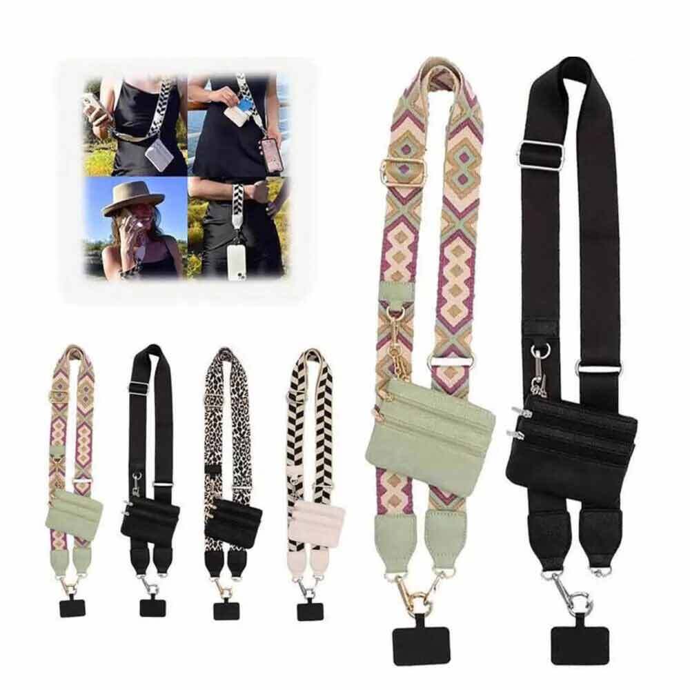 Cross body strap diamond print strap Replacement strap with small bag