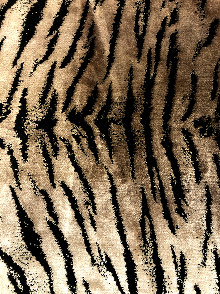 Two-Piece Fabric Bundle - Leather Patch and Wool Tiger Print Fabric