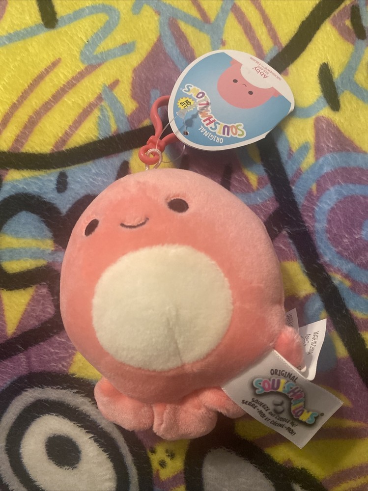 Abby the Octopus 3.5 Inch Squishmallow Plush Clip On Keychain Sea Life Squad-image