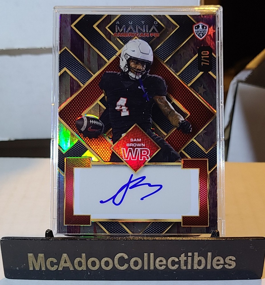 Sam Brown 2024 Wild Card Auto Mania American 1st Card RC Rookie #d 7/10