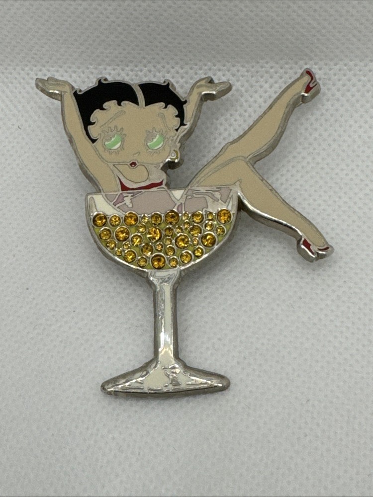 Betty Boop In Rhinestone Champagne Glass Universal Studios Trading Pin