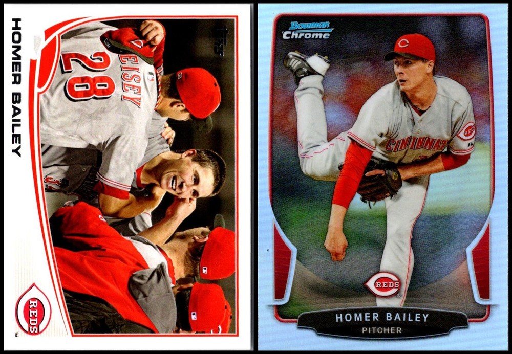 2013 Homer Bailey 2-Card Lot Limited Edition Rare Gem