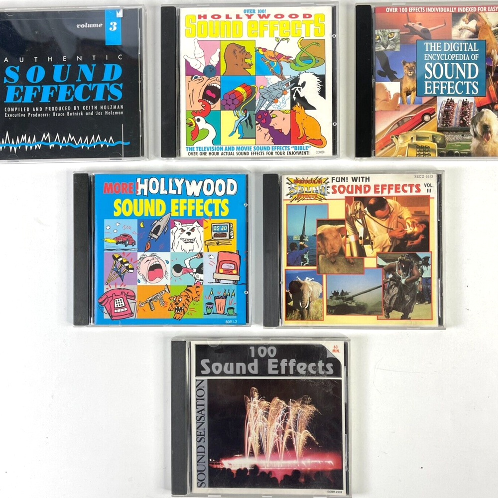 Hollywood Sound Effects Encyclopedia 6 CD Bundle Movie TV Audio FX 1980s