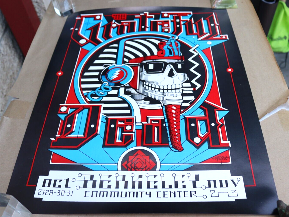 1984 RICK GRIFFIN GRATEFUL DEAD BERKELEY CONCERT POSTER PHARAOH 18X23