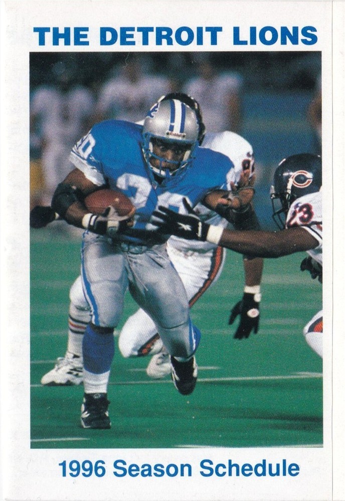 1996 Detroit Lions NFL Football Pocket Schedule- Miller Beer