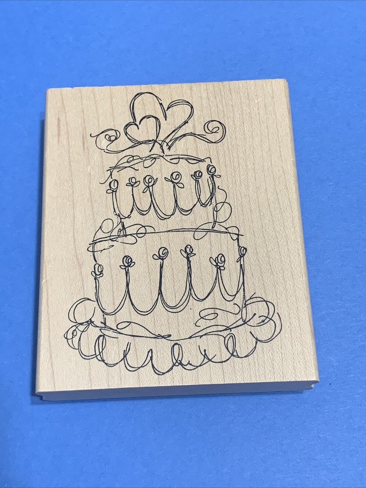 Cake Stamp 3 1/4” X 4” Rubber Stamp
