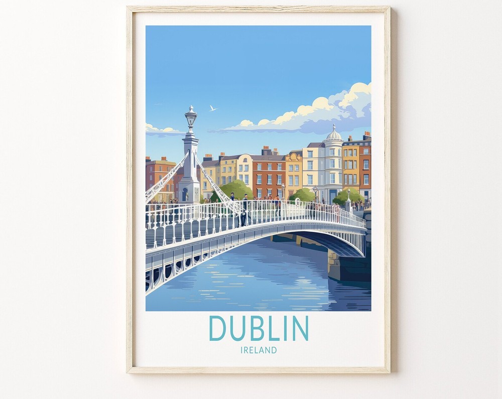 Dublin Ireland Travel Poster Dublin Ireland Poster Print Ireland Custom Travel